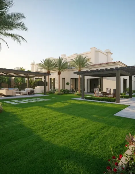 Golden Fountain landscaping and irrigation project in Abu Dhabi