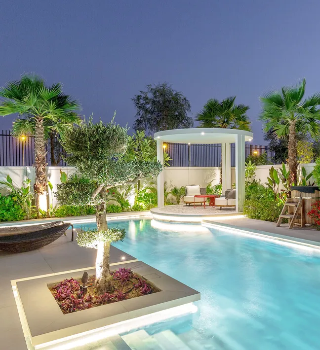 Golden Fountain landscaping project in Abu Dhabi UAE